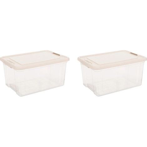 Lot de 2 Boîtes de Rangement "Tide'n" 30L Transparent (1/5)