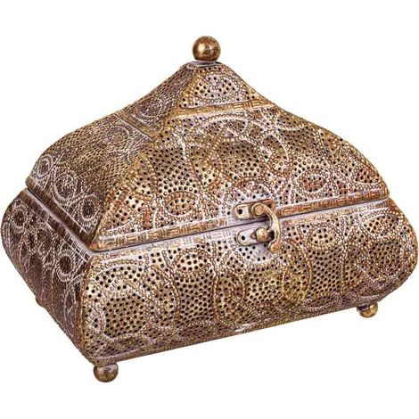 Caja Joyero de metal dorada 23x16x18 (1/5)