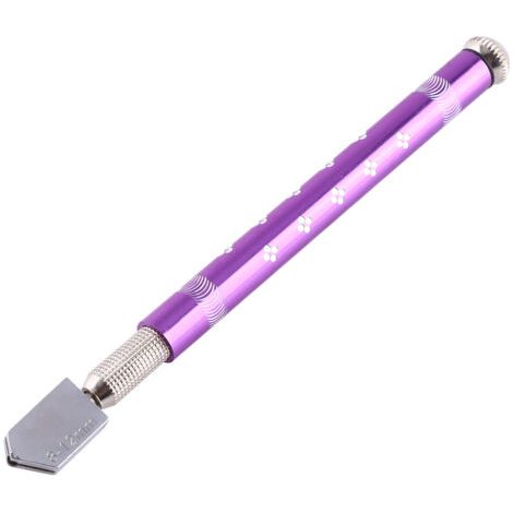 DEESSE SHOP-Coupe-Verre à Roue Tranchante, Poignée Antidérapante, Robinet en Métal, adapté à la Coupe de Plaques de Verre, Longueur 170 Mm, épaisseur de Coupe 6-12 Mm (PURPLE) (1/3)