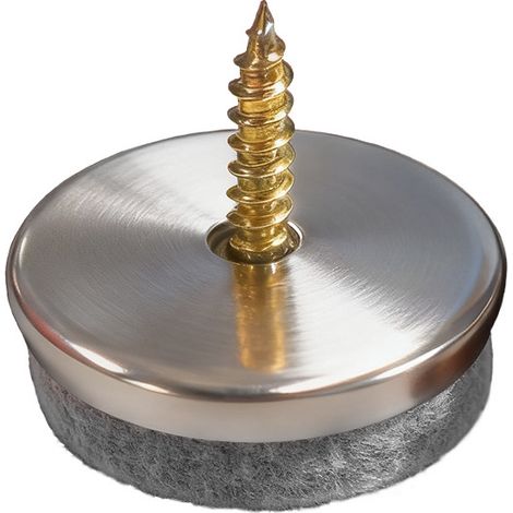 40 Filzgleiter, 22 mm, Schrauben, Nägel, Kunststoffbox, für Möbel, Stühle, Laminatböden, Massivholzböden und Fliesenschutz (grau). (1/5)