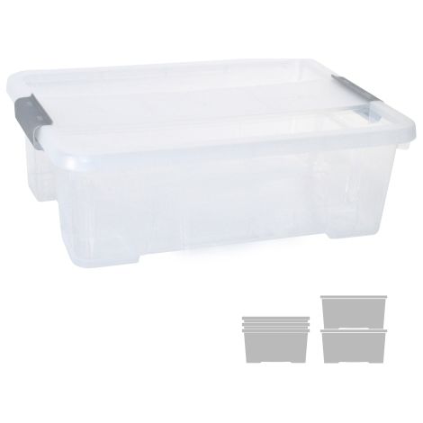 CAJA DE ALMACENAJE CON TAPA 10 LITROS 28X40X13CM PP TRANSPARENTE ARCHIVO 2000 CP1482010 CS TP