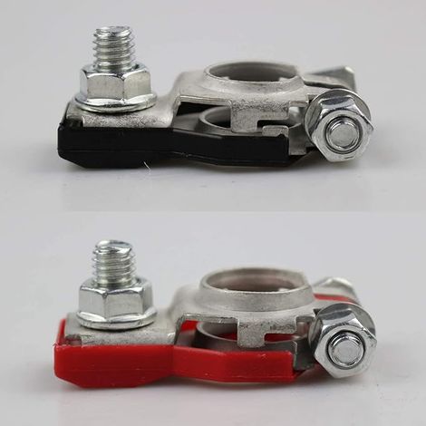 2 Paire Connecteurs Borne De Batterie, Batterie Terminal, coupe batterie, Cosse Batterie Bornes Avec Tampon Anti-Corrosion Pour Voitures, Camions, Bateaux, Maisons Mobiles (1/4)