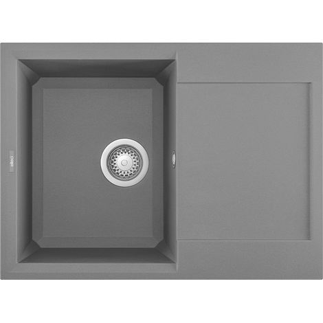 Lavello Elleci Incasso 1 vasca 68x50 Easy 135 Metaltek Grigio Titanium LMY13573 (1/3)