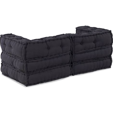 Maison Exclusive - Unité de canapé modulaire 2 pc Tissu Anthracite (1/3)