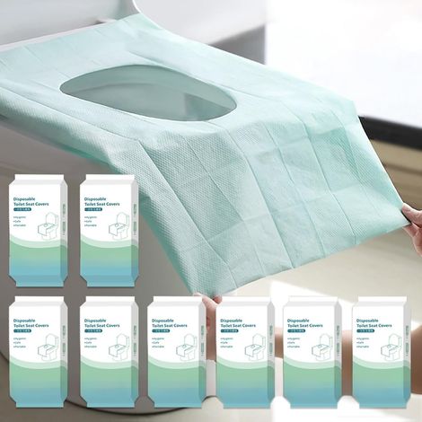 Lot de 80 protège-sièges de toilettes jetables 40 x 60 cm, pour voyages, hôtels, hôpitaux et toilettes publiques. (1/5)