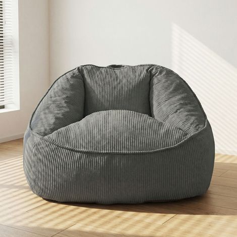 Fauteuil Pouf Poire Moderne et Relaxant – Pouf de Sol en Mousse Confortable pour Salon, Chambre et Jardin – Gris