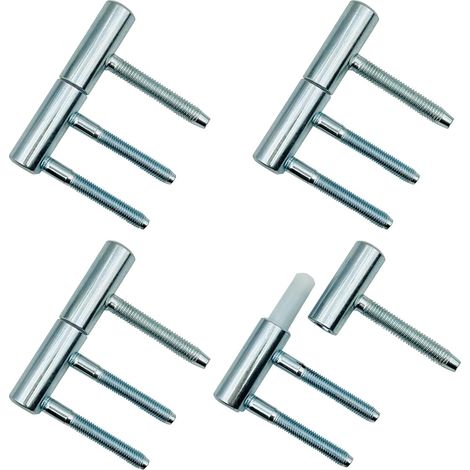 Charnière de Porte Ø 15x80mm Paumelles Percée en Acier Charnières Amovibles pour Cadres de Portes Intérieures et en Bois à Feuillure 4 Pièces (1/5)