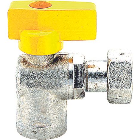 Vanne à gaz coudée vanne à bille diam.1/2 "x 3/4 "ff avec table tournante