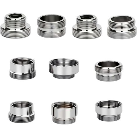 Adaptateur Robinet Cuisine Universel en Laiton - Connecteur Aérateur pour Tuyau Arrosage, Purificateur d'Eau et Machine à Laver - Kit Adaptateurs Filetage M16 M18 M20 M22 M24 Standard (1/5)