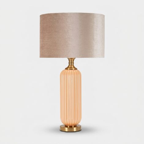 Lampada da tavolo in vetro e tessuto Perly C (1/5)
