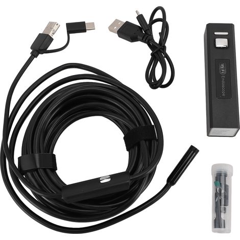 Caméra d'inspection endoscopique 8 mm 1200p HD PVC 3 en 1 Type C USB, caméra serpent pour canalisations avec lumière LED pour Android (1/5)