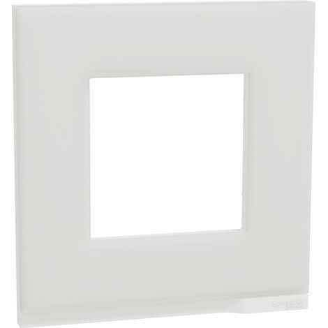 Unica Pure - plaque de finition - Givre blanc liseré Blanc - 1 poste (NU600285)