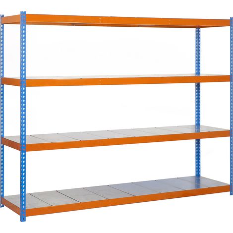 Simonrack Regalsystem ohne Schrauben metallisiert blau-orange