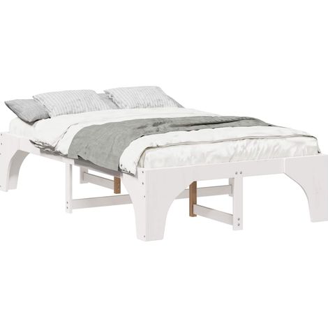 Maison Exclusive - Bettrahmen Weiß 140 x 190 cm Massives Kiefernh