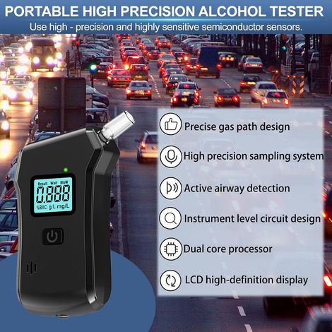 Etilometro elettronico, Etilometro elettronico, Tester alcol portatile professionale per casa o feste (1/4)
