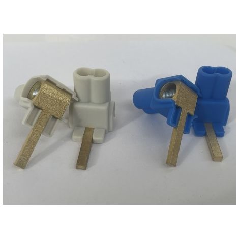 Jeu de 4 connecteurs à languette 25mm² 1P (2 borniers bleus + 2 gris) pour raccordement electrique DuoLine XP SCHNEIDER 14875