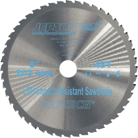 Drytech LBS shock resistant Hartmetallklinge Ø 203 mm 48D für Stahl (dünnwandig) - JEPSON 72220348