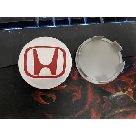 Cache-moyeu de roue 69mm compatible Honda Accord, Odyssey, CRV, Civic, URV, Crosstour, Avancier, Fit, City, Freed – Centre de jante voiture, capuchon moyeu ABS, accessoire jante auto, lot 4 pièces – A (1/2)