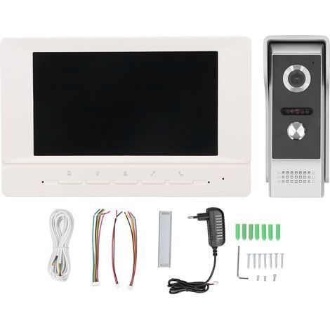 Video intercom doorbell smart electronic access control for villas hotels offices 100-240V EU plug (1/5)