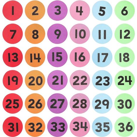 36 Blatt Bodenmarkierungs-Teppichaufkleber für das Bodenspiel „Fangen“ – Schüler-Teppichmarkierungen für Kinder-10X10X0.5CM (1/4)