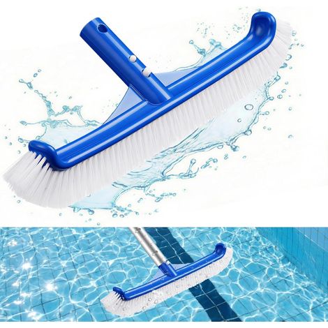 Swimming Pool Brush, 43 cm Pool Cleaning Brush, Wall Pool Brush, Pool Brush with Nylon Bristles and EZ Clip, Pool Bottom Brush for Pools, Floors and Tiles (B) (1/5)