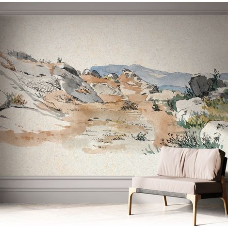 Papier peint autocollant adhésif avec motifs pour salon et chambre accessoire stylé pour votre intérieur Paysage rocheux 312x219 cm (1/5)