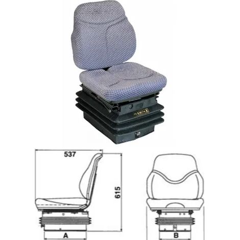 Sedile SC79 molleggio meccanico M200 soffietto in skay e stoffa omologato Cobo - Tessuto