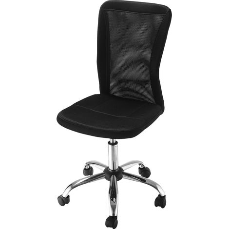 Vinsetto Chaise de bureau ergonomique fauteuil de bureau hauteur réglable piètement chromé pivotant 360° revêtement maille noir