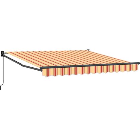 Store banne,Auvent rétractable manuel orange et rouge 350x250 cm (1/5)