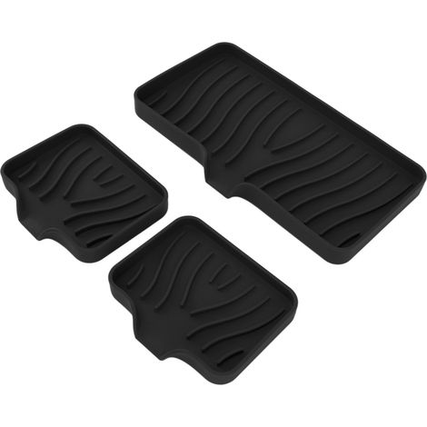 Porte-savon de cuisine en silicone pour comptoir de cuisine, déflecteur d'évier, porte-éponge pour salle de bain, toilettes (noir) (1/5)
