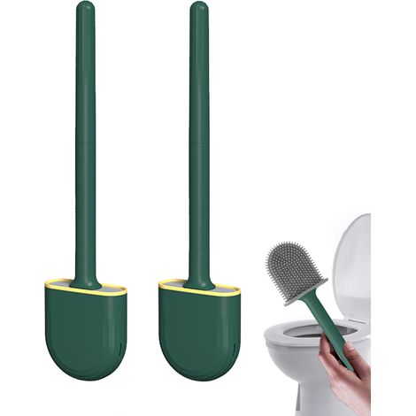 Lot de 2 brosses de toilette murales - Blanc clair de lune - Canalisation (1/5)