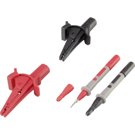VOLTCRAFT MSS-103 Krokodilklemmen-Set VC-8097030 Buchse 4 mm CAT III 1000 V, CAT IV 600 V Schwarz, R