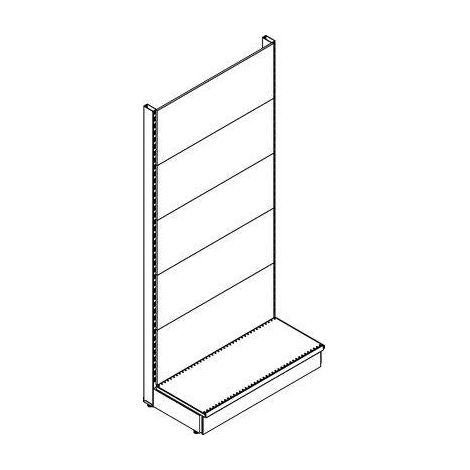 SCAFFALE MARKET A PARETE SCHIENALE LISCIO RAL 9016 CM 100 H.CM 215