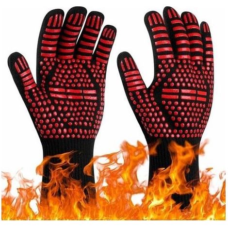 – Hitzebeständige Grillhandschuhe (800 °C) – Rutschfest und flexibel – Schutz für Handgelenk und Unterarm – Zum Kochen und Schweißen (1/5)