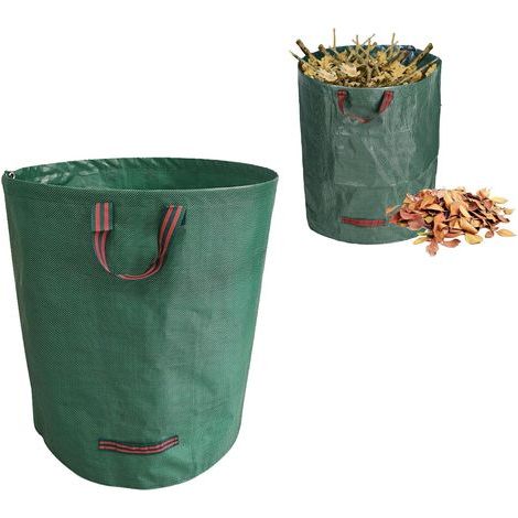 Gartenabfallsack, reißfeste Gartensäcke, 272-Liter-Gartenabfallsack, Gemüsesäcke mit Griffen, großer Sack mit Griffen, geeignet für Unkraut, Laub und Abfall (1/5)
