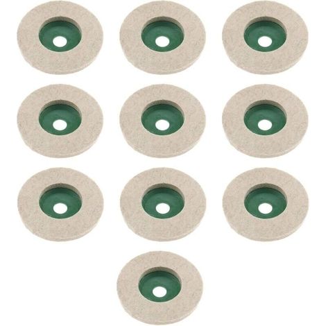 Bardusch-Lot de 10 disques de polissage en feutre de laine pour meuleuse d'angle en céramique, marbre, bois, 97 mm (1/5)