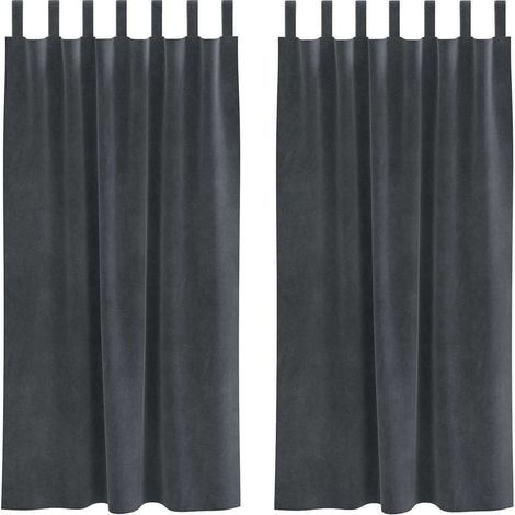 Rideaux occultants 2 pcs Gris clair 140 x 175 cm Velours