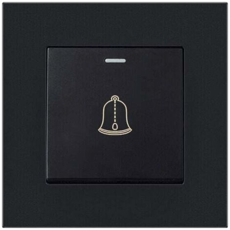 QORVA-Bouton Sonnette Exterieur, 220250V Interrupteur de Sonnette à Panneau en Verre trempé Bouton Poussoir de Carillon étanche sans Fil, 3.38 inch