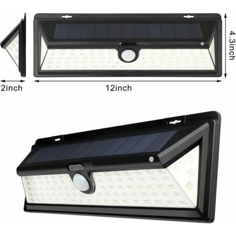 Applique Solaire - 118 Led - 1000 Lumen - Capteur PIR 120 Degres - Etanche Ip65 - Pour Jardin Allée Garage - 1 Unite (1/5)