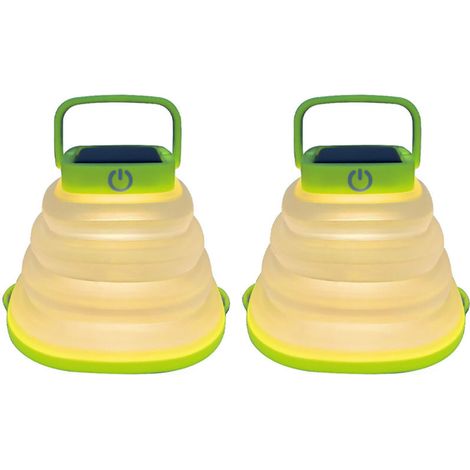 Lampe de camping pliable portable à énergie solaireétanche USBLampe de camping rechargeable à pendentif, lumière jaune,2Article (1/5)
