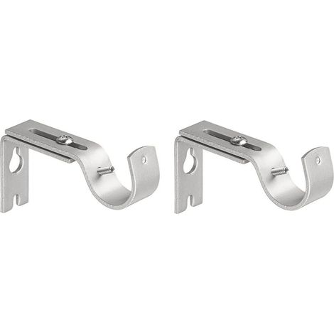 pezzi di staffe per asta per tende, supporto regolabile per asta per tende, staffa in metallo per asta per tende per casa e camera da letto (argento) (1/5)