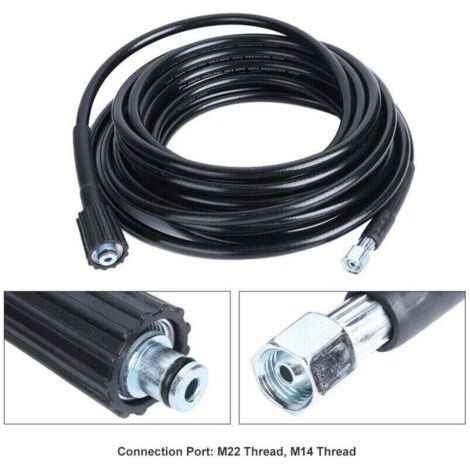 Tuyau Haute Pression 10m, M22 Filetage - Flexible Nettoyeur Haute Pression Avec Connecteur Quick Connect de Type clic pour nettoyeurs Haute Pression Krcher K2 K3