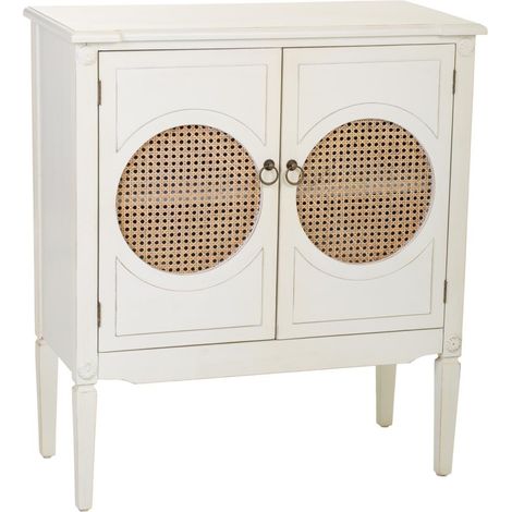 Recibidor de madera con con rejillas blanco 80x38x90 (1/5)