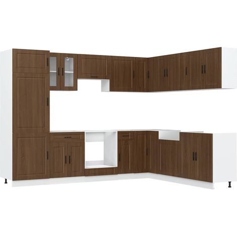 Set Mobili da Cucina 14 pz Porto Rovere Marrone in Truciolato vidaXL (1/5)