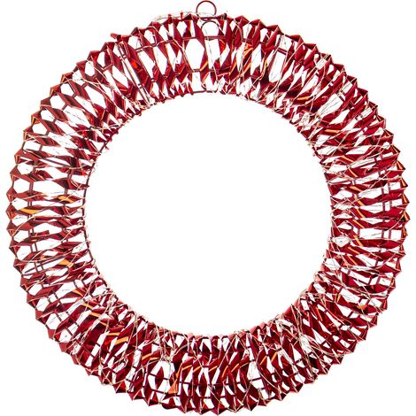 Decorazione natalizia a LED in plastica rossa, dimensioni 50x50x10 cm, lunghezza cavo 290 cm. (1/5)