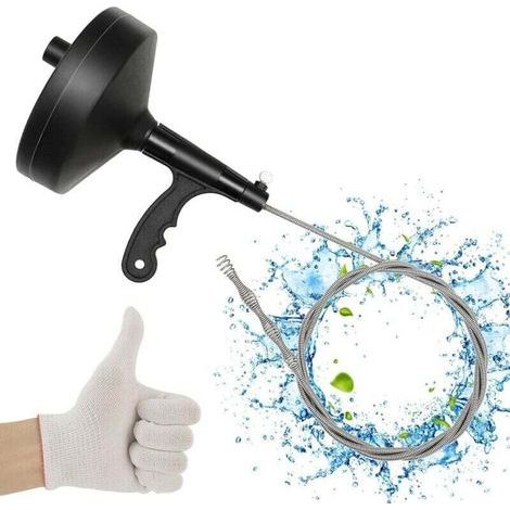 Furet Déboucheur Canalisation avec Tige Flexible de 10 m-Furet Plomberie Parfait pour Déboucher tous les Types de Canalisations, Retirer les Bouchons, Cheveux, et Autres Saletés (1/4)