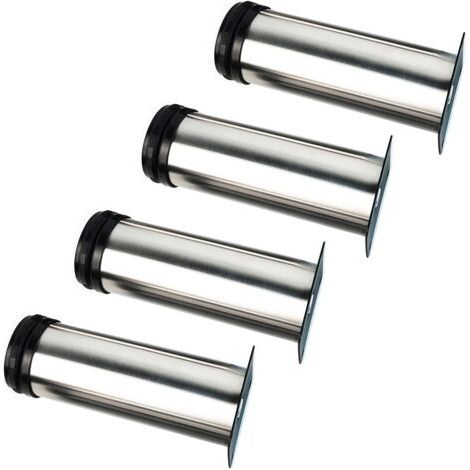 4x Pieds de meubles, réglables Pied pieds de meubles - Chrome Métal - Hauteur réglable (Total: 120mm) (1/5)