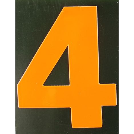 Conacord Reflektierende Klebezahl 4 orange 80 mm 4 Klebebuchstaben & Zahlen (1/2)
