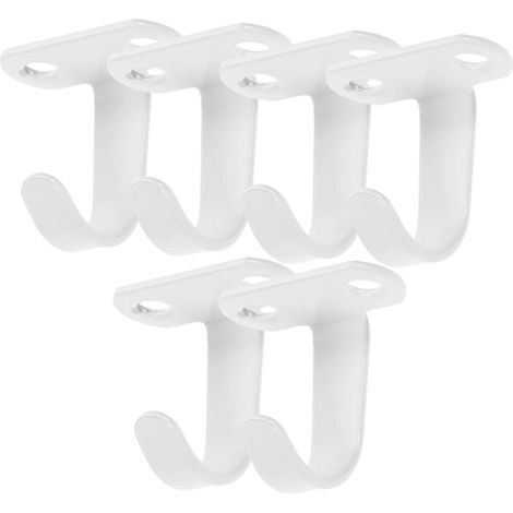 6 crochets plafond - fer - blanc - pour maison et rangement (1/5)