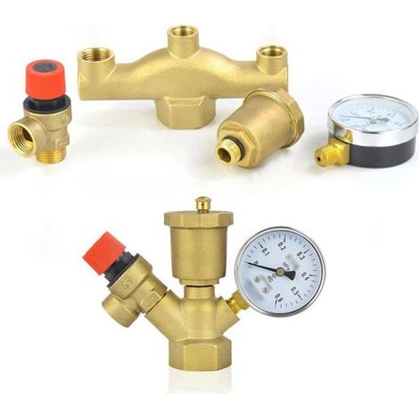 Kit Soupape De DÉgazage À Flotteur En Laiton 1/2"G, Adaptateur Raccord 1/2"G Femelle / 1/2"Npt Mâle Pour Système Chauffage (1/5)